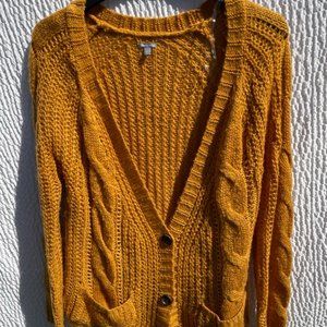 Charlotte Russe mustard yellow cardigan size XS
